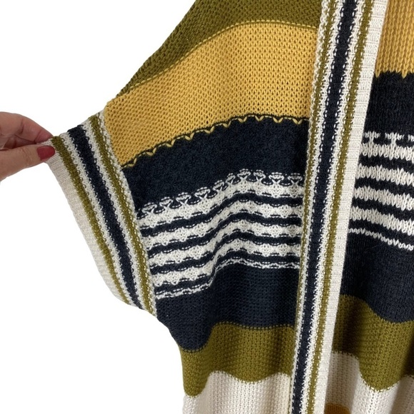 Ecote Duster Cardigan Sweater Open Long Oversized Color block Stripes Size XS/S - Picture 8 of 11